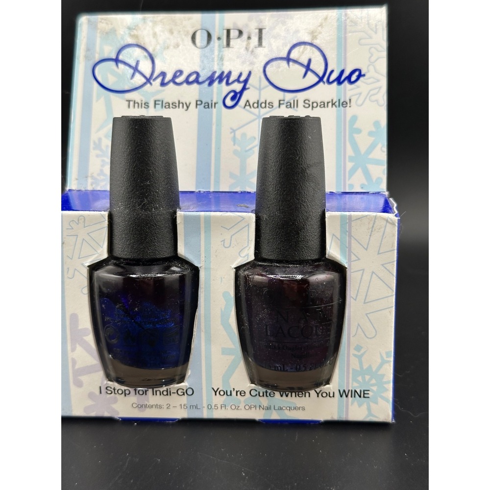 OPI Nail Lacquer Set Women 0.5oz Blue Burgundy Good Dreamy Duo 2013 Holiday NEW
